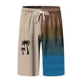 thumbnail image 4 of CHENge Swim Trunks with Compression Liner Slim Fit Hawaiian Print Quick-Dry Spring Break Swim Trunks with Soft Mesh Lining Upf 50+ Sun Protection Swimwear Bathing Suits, 4 of 5