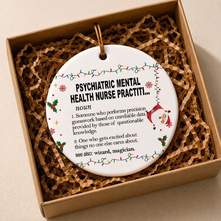 Psychiatric Mental Health Nurse Practiti... Christmas Ornament, Funny ...