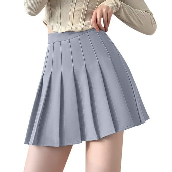 ZOHIUM Circle Skirt Cute Skirts Womens Girls Solid Pleated Skirt Basic Skirt Aline Design Skirt Women Skirts Circle Skirt (Gray2,M)
