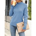 thumbnail image 6 of Womens Ribbed Mock Neck Batwing Sleeve Sweater Knitted Pullover Sweaters, 6 of 7