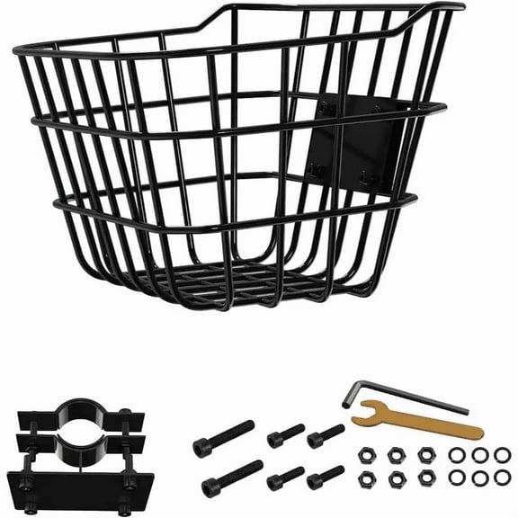 Sturdy Metal Anti-Sag Front Bike Basket for Scooters
