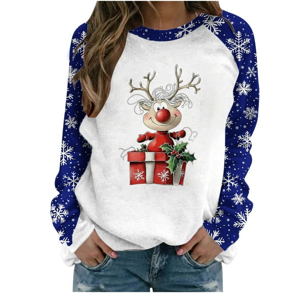 Christmas Tops for Women Tops Trendy Plus Size Long Funny Long Sleeve Shirts Adult Humor Blouses Long Sleeve Work