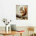 thumbnail image 2 of JRXY Squirrel Canvas Wall Art Framed Fall Pictures Vintage Forest Animals Painting Happy Thanksgiving Gifts 12x16 in, 2 of 5
