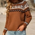 thumbnail image 1 of Prix Réduit! Aqestyerly Cardigans Tricotés pour Femmes Motif Fairisland Mode Dames Pull Ample à Manches Longues, 1 of 9
