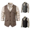 thumbnail image 2 of Wholesale Retro Men's Suit Vest Spring And Summer New Tweed Amekaji British Plus Size Vest, 2 of 3