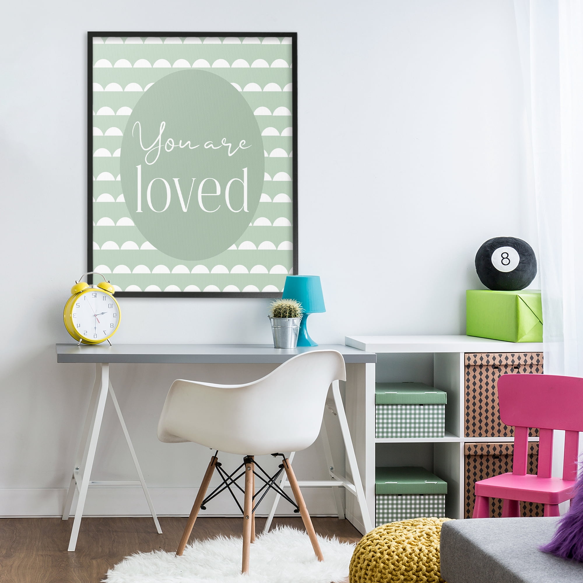 Stupell Industries You Are Loved Light Green Black Framed Giclee Art, design by Christine Simpson Art