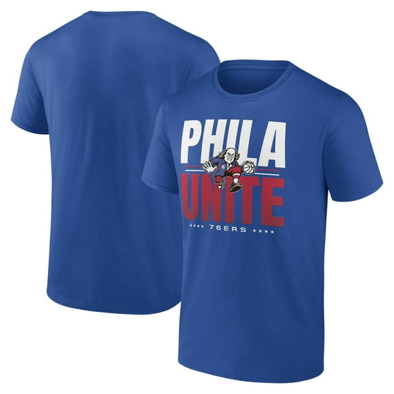 Men's Royal Philadelphia 76ers Announcer T-Shirt