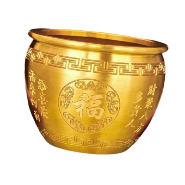 Cuenca del tesoro de latón, adorno de , figura coleccionable china, Feng Shui Decoration Bowl para la oficina de la oficina del hotel 3.62 pulgadas de pulgada