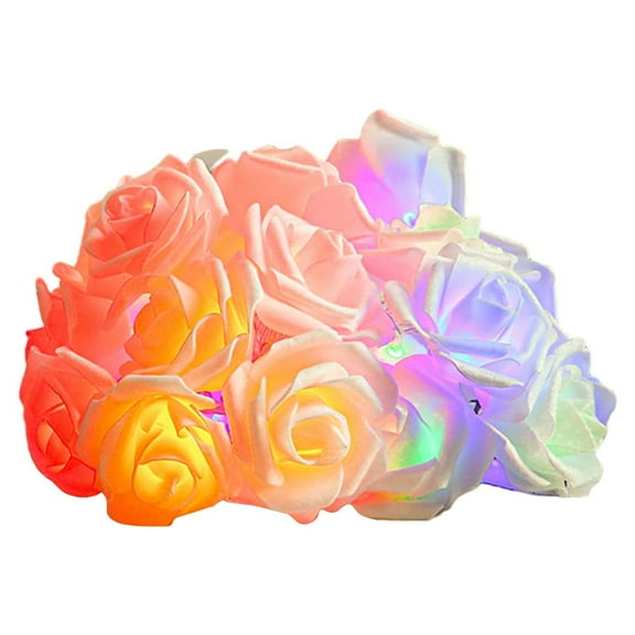 MesaSe 5Ft Pink LED Rose Flower String Lights，10 LED Flower Fairy String Lights Battery Operated Artificial Flowers Garland Lights for Valentine's Day Wedding Party Decor
