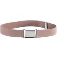 thumbnail image 1 of Kids Elastic Adjustable Strech Belt With Silver Square Buckle - Beige, 1 of 3