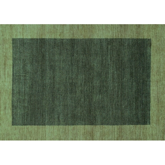 Ahgly Company Machine Washable Indoor Rectangle Abstract Turquoise Blue Modern Area Rugs, 7' x 9'