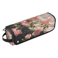 thumbnail image 2 of Hair Tool Organizer Bag with Heat Resistant Mat Removable Travel Storage Case for Hot Air Brushes Curling Irons Pink Rose Bushes, 2 of 8