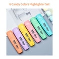thumbnail image 4 of amdohai Surligneurs, Pointe Biseautée, Couleurs Pastel Assorties, Lot de 6, 4 of 8