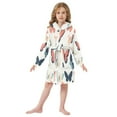 thumbnail image 6 of FORMRS Niños Bathrobe Unisex Hooded Robe Soft Plush Pajamas Sleepwear, Size 2-3T, Beige Butterflies, 6 of 7