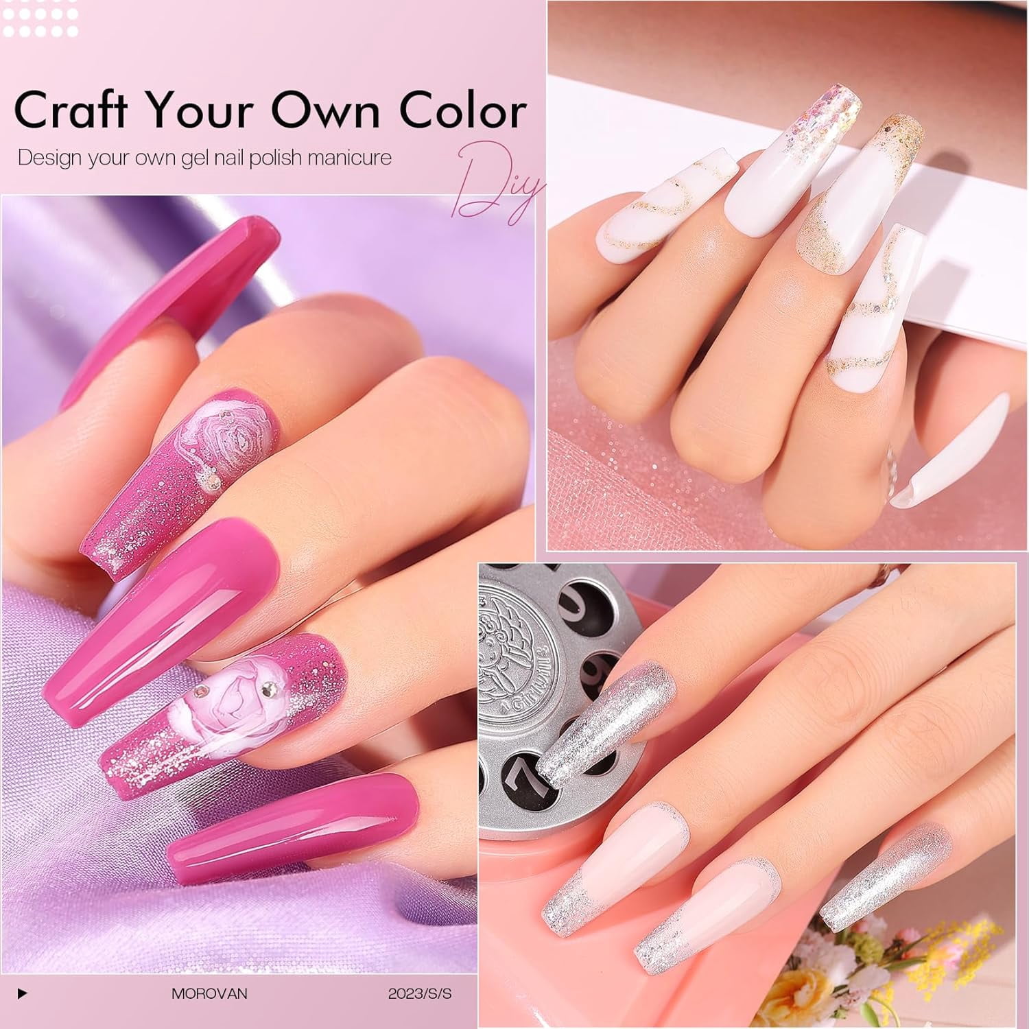 Morovan Gel Nail Polish Kit: 12 Colors Gel Nail Polish Set with Classic Collection Nude Pink Gel Polish Nail Art Decorations Manicure Tools DIY Salon Home Gifts