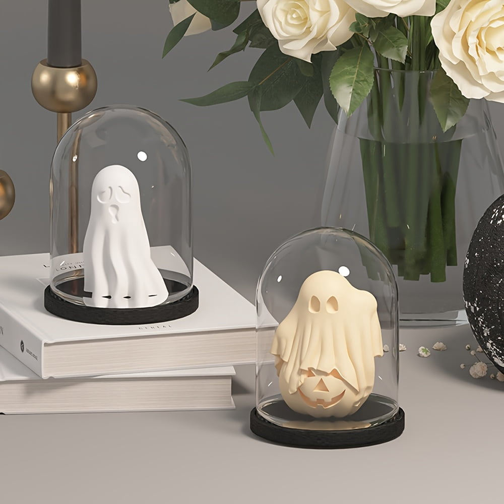 5-Piece Spooky Ghost Candle Mold Set DIY Pumpkin Zombie Plaster Epoxy Resin Silicone Molds Unique Artistic Handcrafted Resin Materials Halloween Party Decorations, Furniture Ornaments & Accessories
