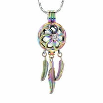 Cremation Jewelry Dream Catcher Urn Necklace for Ashes Flower with Feather Wings Ashes Pendant Necklace Cremation Keepsake Jewelry for Women Men Pet