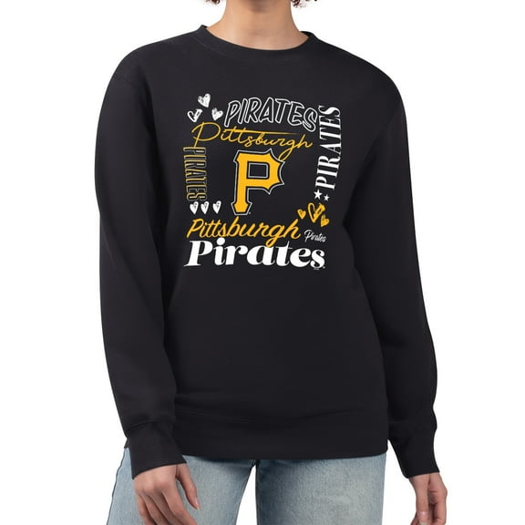 Women's G-III 4Her by Carl Banks Black Pittsburgh Pirates Collage Team Graphic Fleece Pullover Hoodie