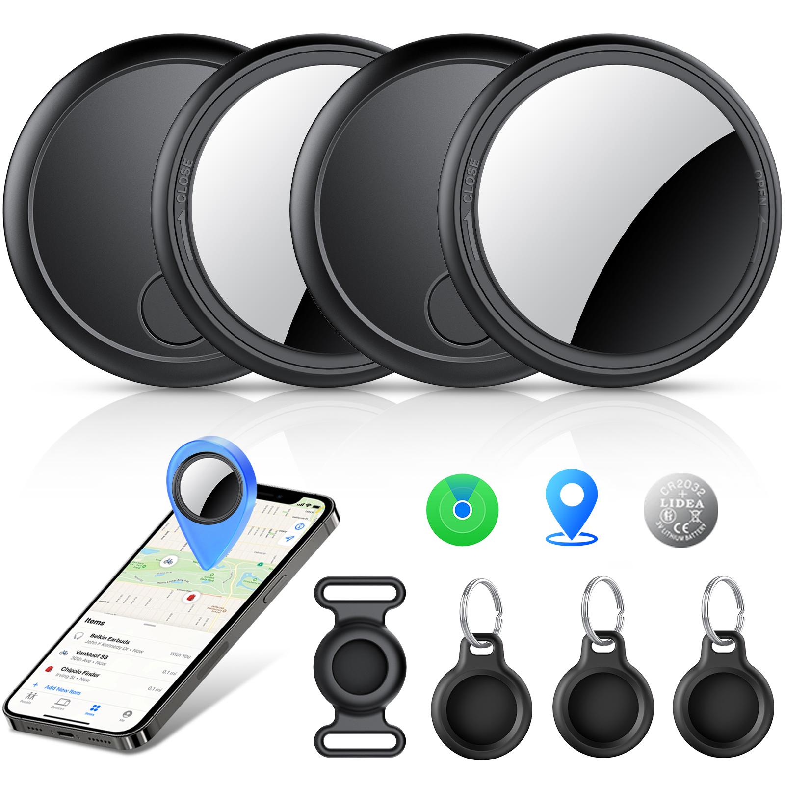 IKT Air Tracker Tag 4-Pack with Apple Find My