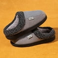 thumbnail image 6 of Daznico Men's Plush Slippers Non- Indoor House Shoes Closed-Toe Soft Warm Cozy Comfortable Flat Sole for Winter Home,Color:Grey,Sizeï¼12, 6 of 9
