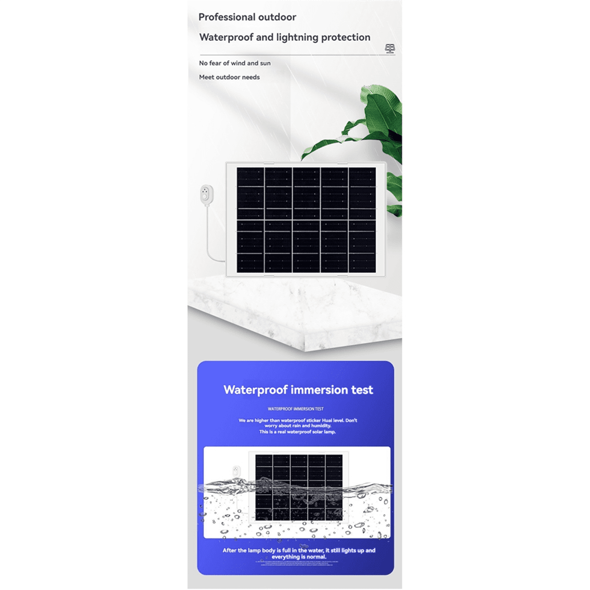 8W Solar Panel with Extension Cable IP65 Waterproof for Camera Security Camera Outdoor