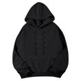thumbnail image 2 of Women's Floral Embroidered Hoodie Sweatshirt, Long Sleeve Kangaroo Pocket Relaxed Pullover Top for Casual Everyday Wear, 2 of 4