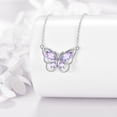 thumbnail image 3 of Butterfly Necklace for Women 925 Sterling Silver Butterfly Pendant Necklace June Birthstone Cubic Zirconia Jewelry Gift, 3 of 5