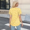 thumbnail image 2 of Women's Printed Scrub Tops, Personality Sunflower Pattern Short Sleeve Work Uniform, Plus Size V-Neck Stretch Scrubs with Pockets, 2 of 5