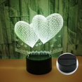 thumbnail image 2 of 7 Color Change 3D Hologram Love Heart Lamp USB Acrylic Light For Home, 2 of 8