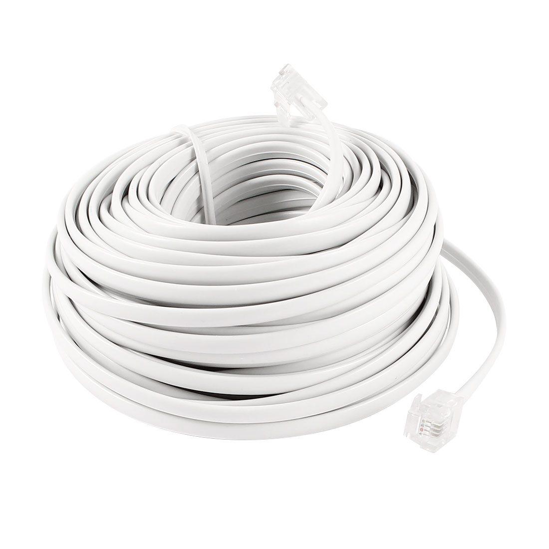18m 60ft rj11 6p4c teléfono ficticia cable Puerto Blanco