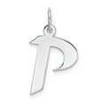 thumbnail image 2 of Sterling Silver Rhodium-plated Medium Artisan Block Initial P Charm, 2 of 3
