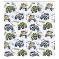 thumbnail image 3 of Ambesonne Cars Shower Curtain, Hand Drawn Monster Truck, 69"Wx70"L, Yellow Lavender Blue, 3 of 3