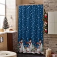 thumbnail image 3 of Christmas Bathroom Shower Curtain Winter Snowman Xmas Tree Deer Snowflakes Navy Blue Waterproof Washable Shower Curtains for Bathtub Bath Decor with Grommets and Hook 36 X 72 Inch, 3 of 8