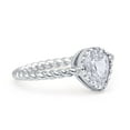thumbnail image 2 of Vintage Teardrop Pear Rope Twisted Band Women Engagement Ring Cubic Zirconia 925 Sterling Silver, 2 of 5