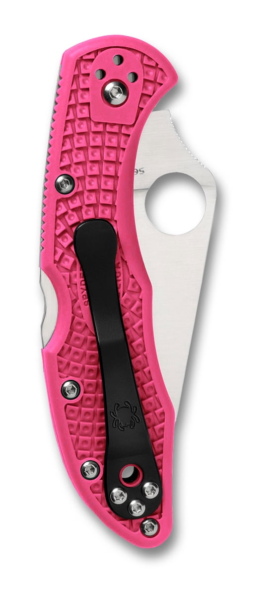 Spyderco Knives Spyderco Delica 4 Folding Knife Pink FRN 2.9in Satin Plain Blade SPC11FPPNS30