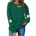 thumbnail image 2 of Craaazy Christmas Shirts for Women Christmas Printed Fashionable Loose Casual Long Sleeved Tops Crew Neck Sweatshirt Gifts For Women, 2 of 6