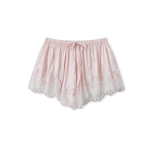 LMLYSoH Women's Mini Shorts Lace Patchwork Drawstring Elastic Waist Casual Summer Loose Lounge Shorts