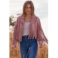 thumbnail image 6 of PRETTYGARDEN Women's Faux Suede Leather Jackets Tassel Motorcycle Cropped Coats Fashion Clothes, 6 of 10