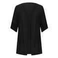 thumbnail image 5 of Mrat Women Fashion Lightweight Cardigan Casual Solid Color Half Sleeve Hoodeless Tops Long Cardigans for Women Trendy S-92 Black XXL, 5 of 6