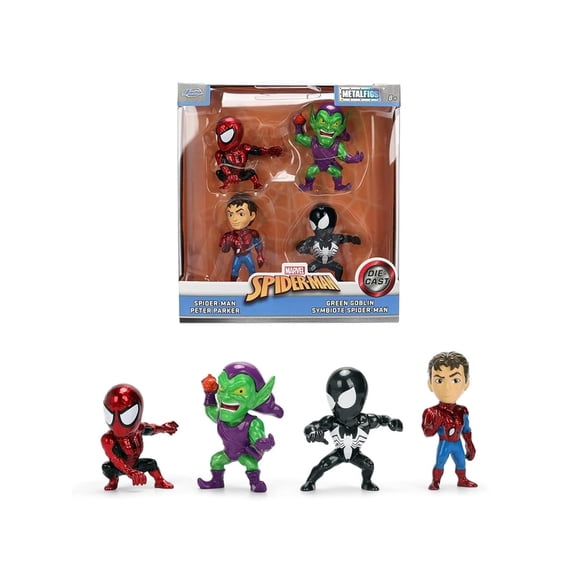 Jada 37319 Diecast Figures Spider-Man Wave 3 Metal Figs Series Diecast Models - Set of 4
