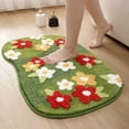 thumbnail image 4 of Eolstice Irregular Floral Doormat, Green Flocked Non Slip Rug, Washable Absorbent Entrance Mat, Front Door Home Entryway Floor Carpet, 4 of 7