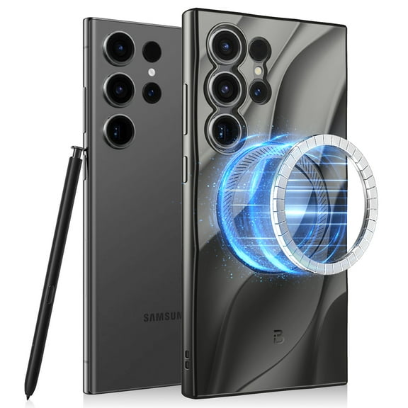 i-Blason Radiance for Samsung Galaxy S24 Ultra Case, [S Pen & Wireless Charging Compatible] [Anti-Fingerprint ] Slim Protective Matte Anti-Scratch Case [Military-Grade Protection] (Black)