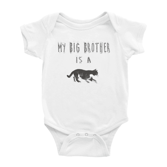 My Big Brother Is A Dragon Li Cat Funny Announcement Baby Bodysuit
