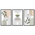 thumbnail image 6 of SHENIFY Large 24x36in3pcs Black Framed Green Botanical Boho Wall Art Modern Bohemian Sage Wall Decor Geometry Prints Ready to Hang, 6 of 8