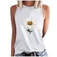 thumbnail image 2 of Aloohaidyvio Tank Tops for Women,Women's Summer Flower Print Basic Tank Tops 2024 Round Neck Soft Casual Loose Sleeveless Shirts, 2 of 3