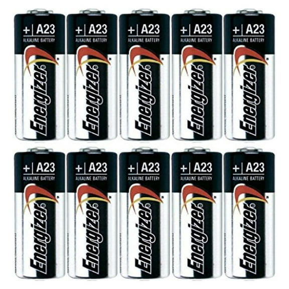 Pack of 10 Energizer A23 12 Volt Alkaline Battery - Bulk Pack with Free Clear Battery Storage Holder Case