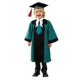 thumbnail image 3 of FYEGRE Boys Graduation Gown and Cap Set Academic Formal Wear Commencement Robe Outfit for Children Dark Green 15-16 Years, 3 of 6