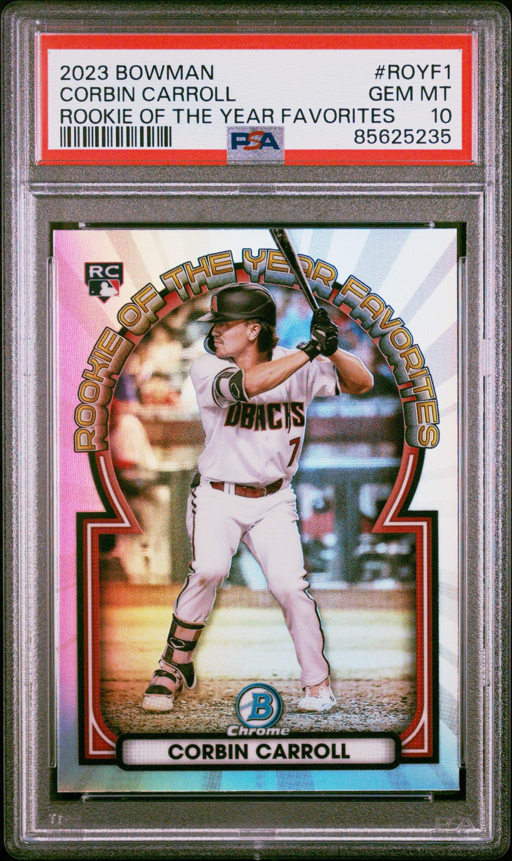 Graded 2023 Topps Chrome Corbin Carroll #TT9 Topps In Technicolor