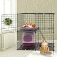 thumbnail image 2 of TeqHome 2-Tier Indoor Cat Cage Detachable Cat Playpen for 1-2 Cats 28"Lx28"Wx28"H Black, 2 of 9