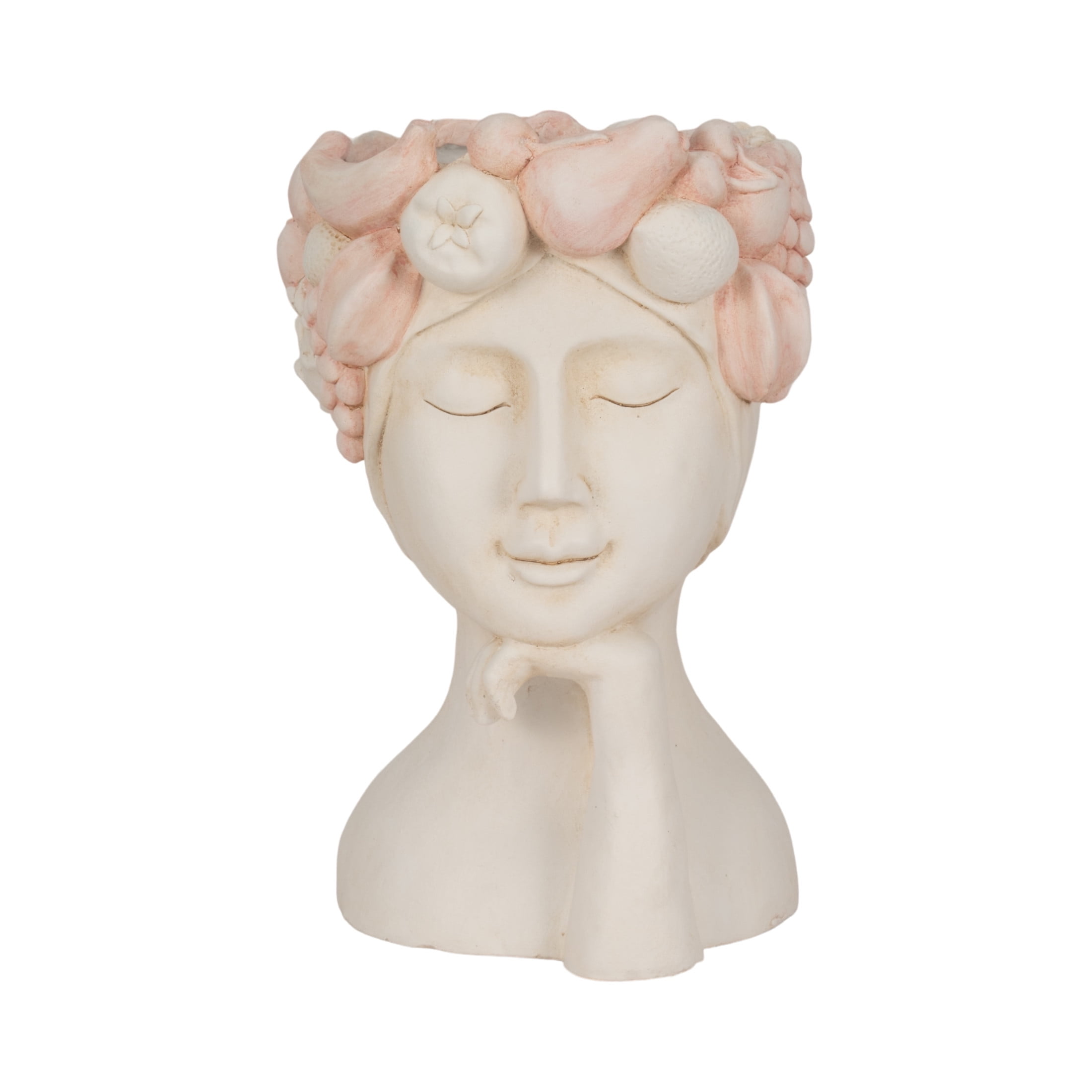 Elegant Flower Pots For Home Decor - Artistic Planters And Plant Pots - Stylish Pots For Plants, Planters For Outdoor Plants, Indoor Plants, Or Decorative Plant Stand Indoor - 18", White & Pink